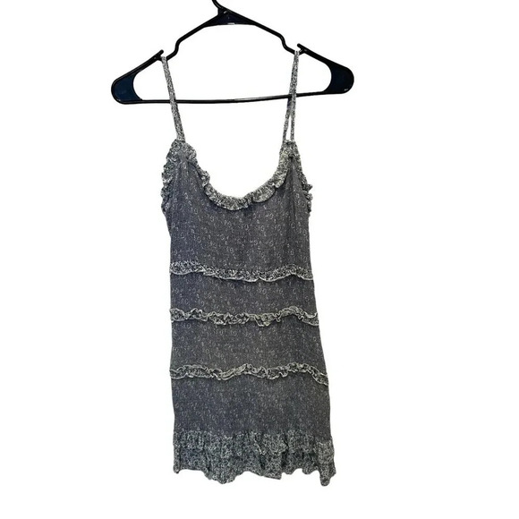 Sim & Sam Summer Women's Blue Fitted Stretchy Mini Ruffle Dress Size S - Picture 3 of 5